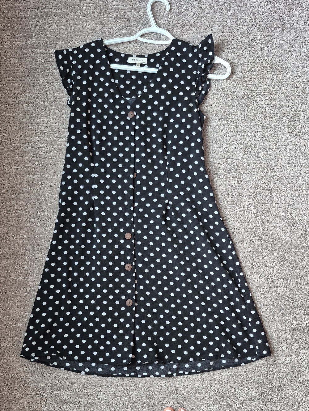 Monteau Black and White Polka Dot Dress
